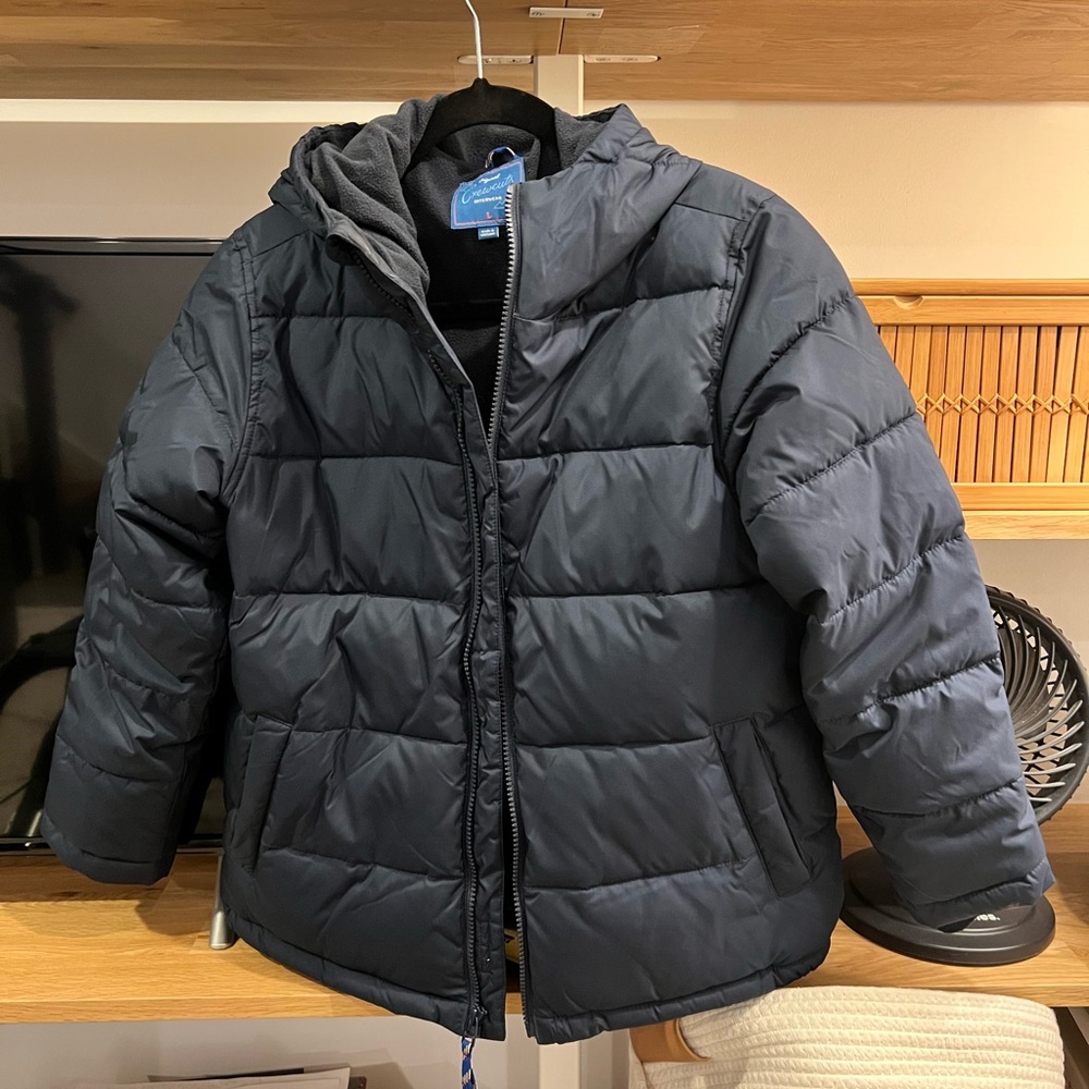 JCrew Boys Navy Puffer Jacket with Hood